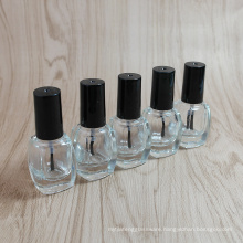 Haonai empty uv gel nail polish bottle 5ml clear round glass nail bottle with brushes